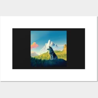 Majestic Wolf in the Mountains Posters and Art